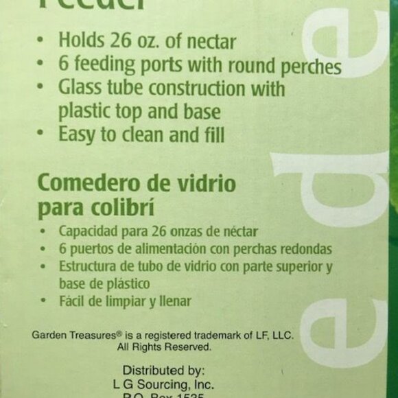 Garden Treasures 26 oz 6 Feeding Ports Glass Hummingbird Feeder - Picture 7 of 12